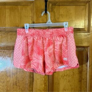 Quite Storm Women’s Orange palm Tree Lined Swim/Board Shorts Size XL-EUC